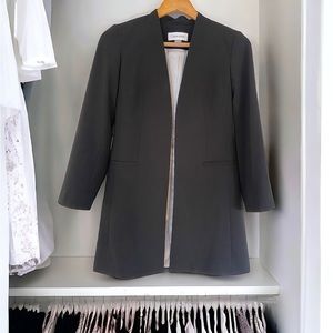 Calvin Klein Long Minimalist Black Blazer Size 2/P Office Evening